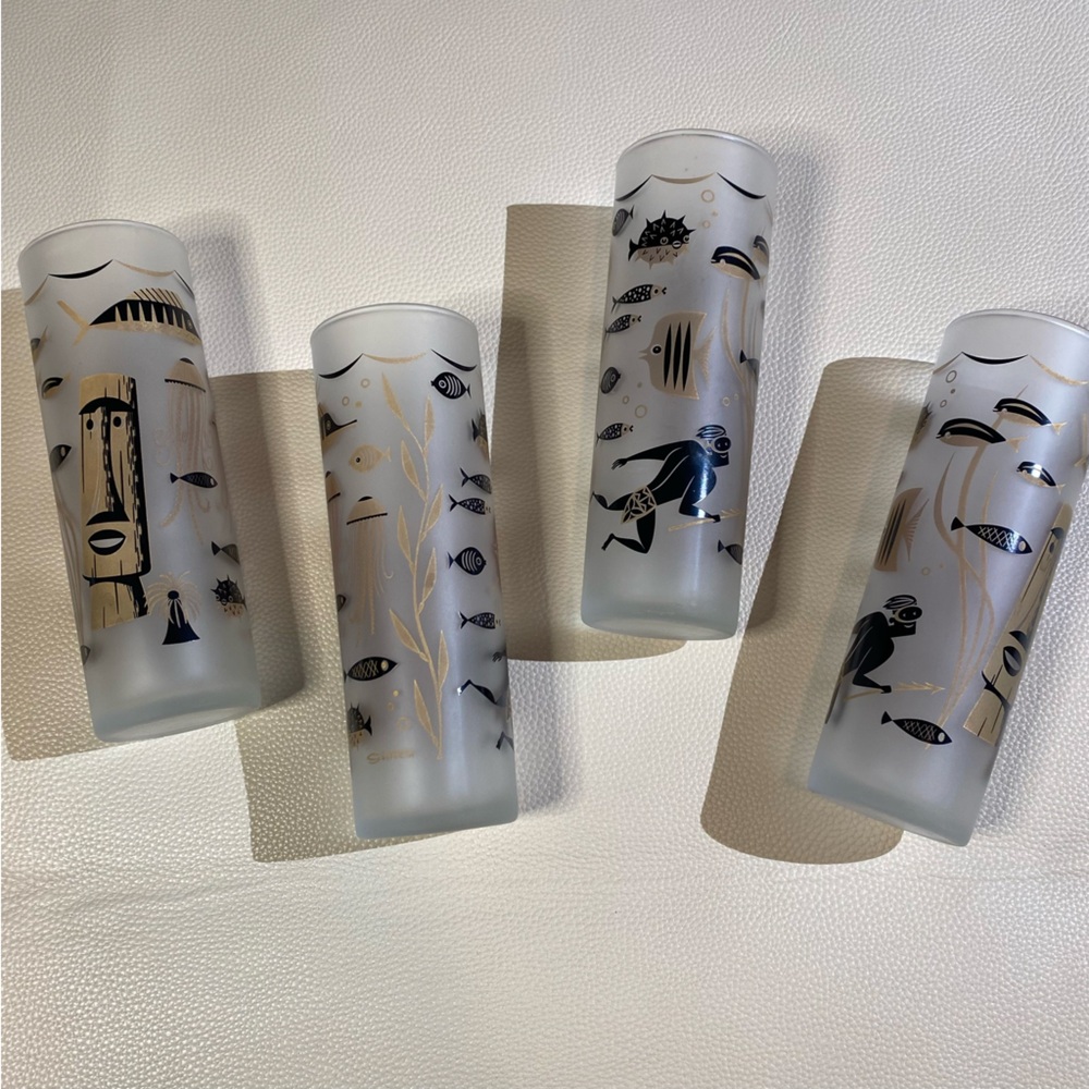 Under The Sea Glasses (frosted) – 13.5oz (Set of 4)